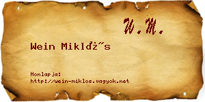 Wein Miklós névjegykártya